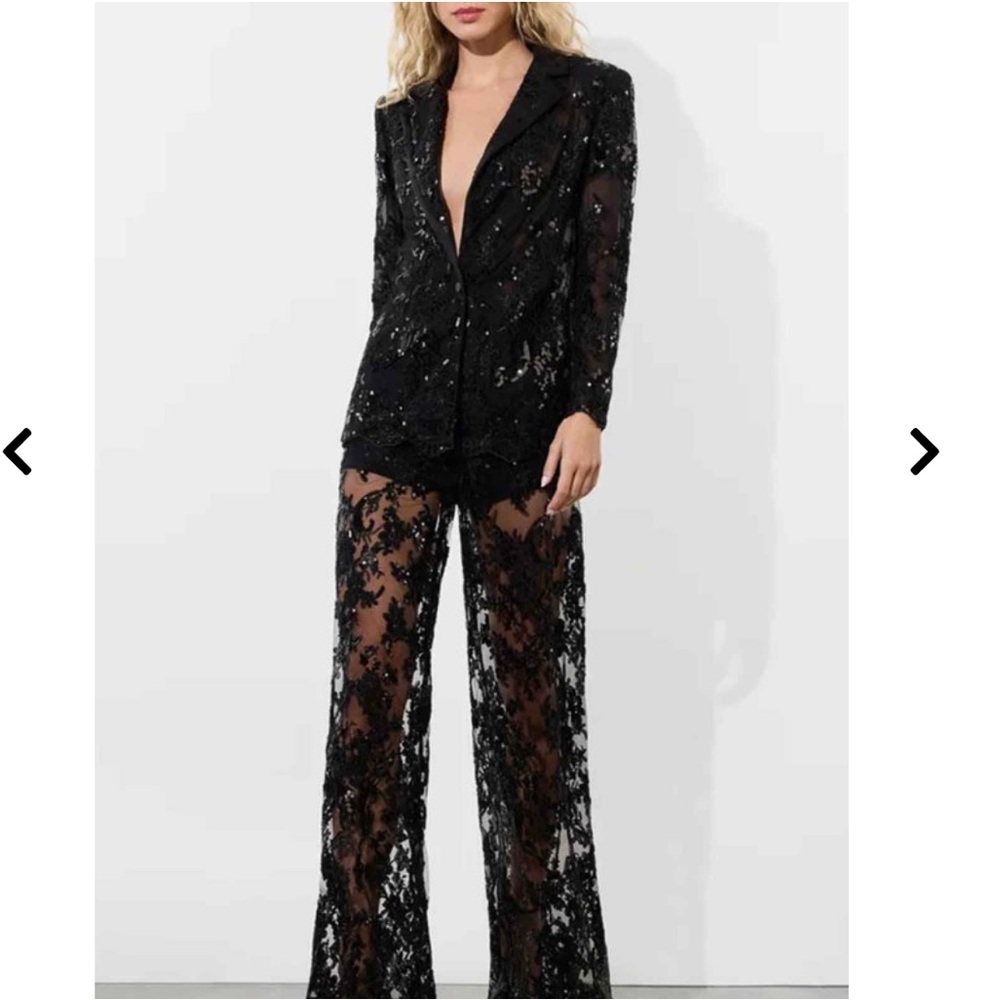 Alice and Olivia
Judith Embellished Sheer Lace Notch Collar Blazer - Picture 4 of 8